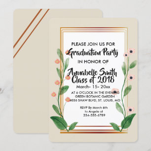 Convites Graduação sofisticada clássica e elegante