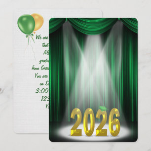 Convites Graduação Verde e Dourada 2025 em destaque