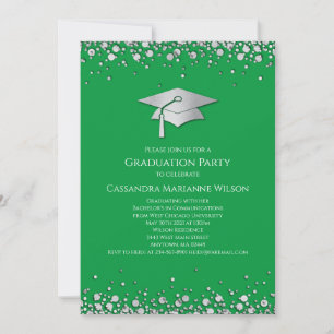 Convites Graduação Verde e Prata