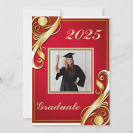Convites Graduação Vermelho Dourado Branco