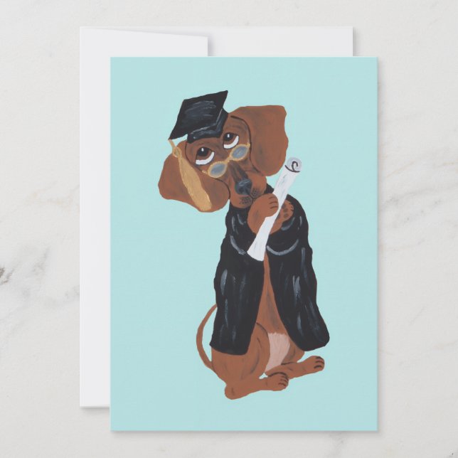 Convites Graduado Dachshund (Frente)