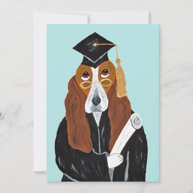Convites Graduado em Basset Hound (Frente)