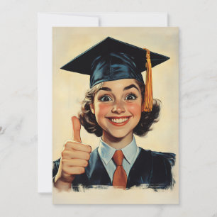 Convites Graduado Feliz Fazendo um Polegar Para Cima 
