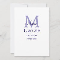 Graduate adicionar nome monograma roxo simples min