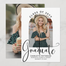 Graduate Elegant Script Graduation Arch Photo