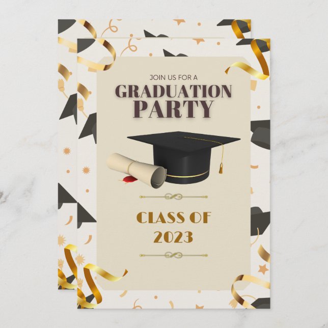 CONVITES GRADUATION 2023: CELEBRATE YOUR HARD-EARNED SUCCES (Frente/Verso)
