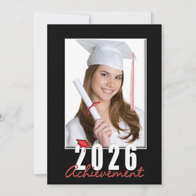 Convites Graduation 2026 Achievement Photo Frame (Frente)