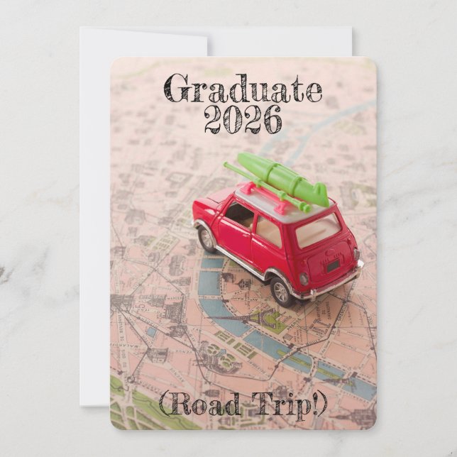 Convites Graduation 2026 Announcement Road Trip Invitation (Frente)