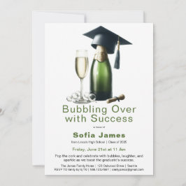 Convites Graduation Champagne Celebration Invitation
