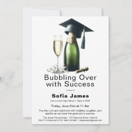 Convites Graduation Champagne Celebration Invitation