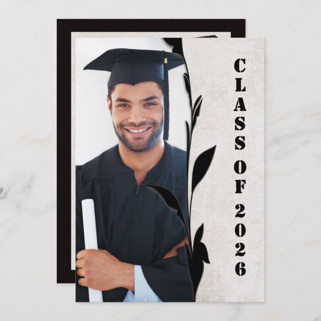 Convites Graduation Class of 2026 Photo Frame (Frente/Verso)