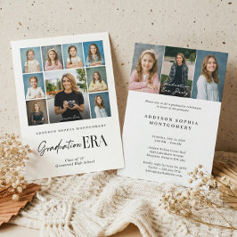 Convites Graduation Era Then & Now Grad Photo Collage Party