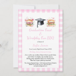 Convites Graduation Feast Wordplay Fun BBQ Invitation