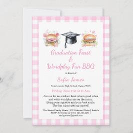 Convites Graduation Feast Wordplay Fun BBQ Invitation