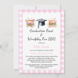 Convites Graduation Feast Wordplay Fun BBQ Invitation