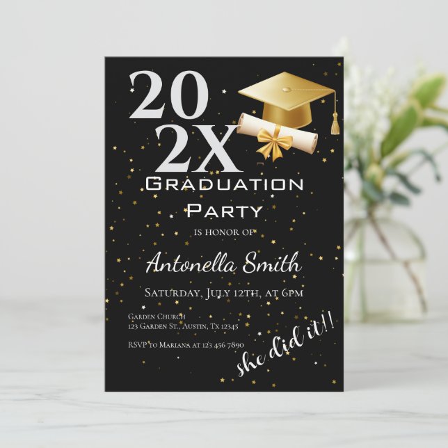 Convites Graduation Invitation (Em pé/Frente)