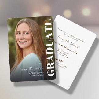 Convites Graduation invitation with photo portrait