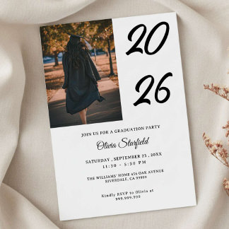 Convites Graduation Modern Elegant Custom Photo celebration
