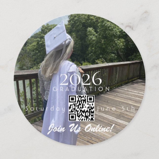 Convites Graduation Online Invitation QR Code 2026 (Frente)