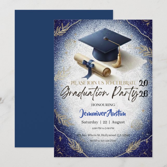 Convites Graduation Party Invitation (Frente/Verso)