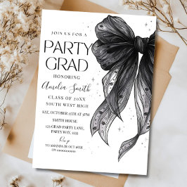 Convites Graduation Party Invitation Black Bow Graduation A