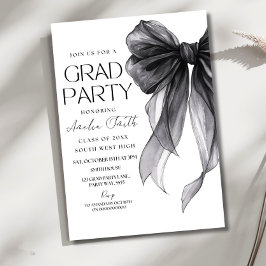 Convites Graduation Party Invitation Black Bow Graduation A