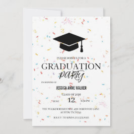 Convites Graduation Party Invitation Elegant Gold Editable 
