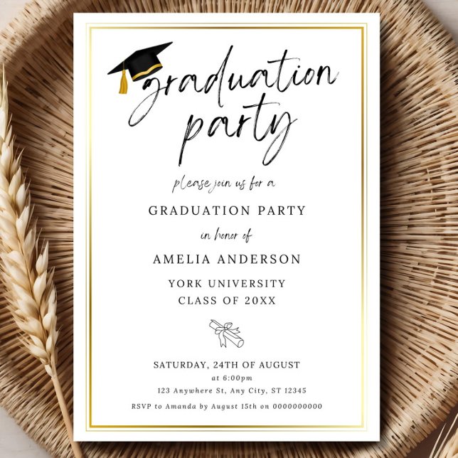 Convites Graduation Party Invitation, Graduation Invitation (Criador carregado)