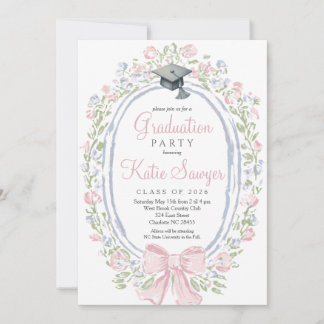Convites Graduation Party Invitation, Wildflower Graduation