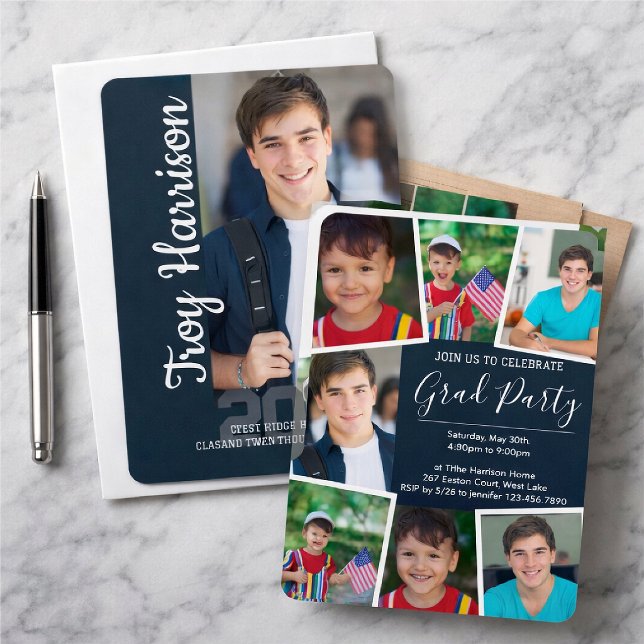 Convites Graduation with several photo collage (Criador carregado)