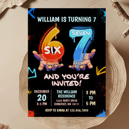 Convites Graffiti 6 7 Meme Trend Six Seven Birthday Party