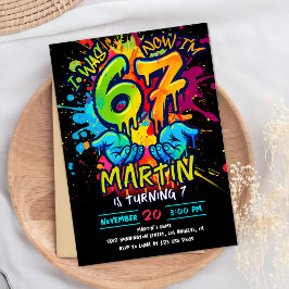 Convites Graffiti Six Seven Birthday Invitation