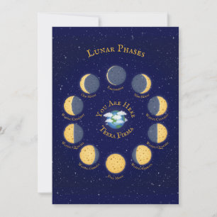 Convites Gráfico Caprichoso das Fases Lunares da Lua Queijo