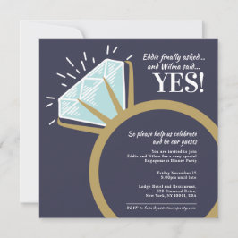 Convites Gráfico de anel de ouro em diamante de festa de no