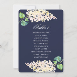 Convites Gráfico de assentos da Marinha. Casamento floral d