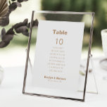 Convites Gráfico de Assentos da Mesa Marrom Minimalista 10<br><div class="desc">Esta mesa de casamento marrom minimalista é perfeita para um casamento rústico. O design apresenta uma bela fonte em um fundo marrom para embelezar seu evento. A placa impressão verso (frente e verso).</div>