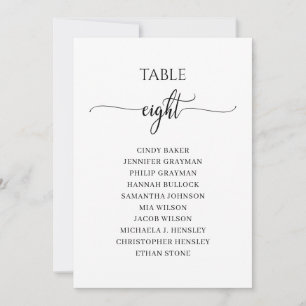 Convites Gráfico de Assentos da Tabela de Script Preto Mode