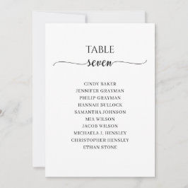 Convites Gráfico de Assentos da Tabela de Script Preto Mode