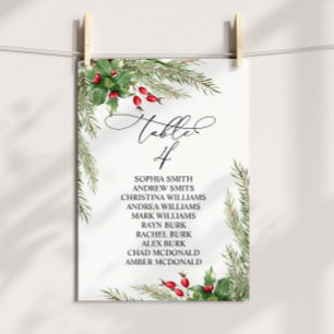 Convites Gráfico de Assentos da Tabela Red Berries de Natal