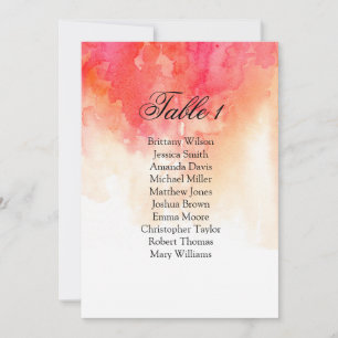 Convites Gráfico de assentos de casamento aquarela vermelha