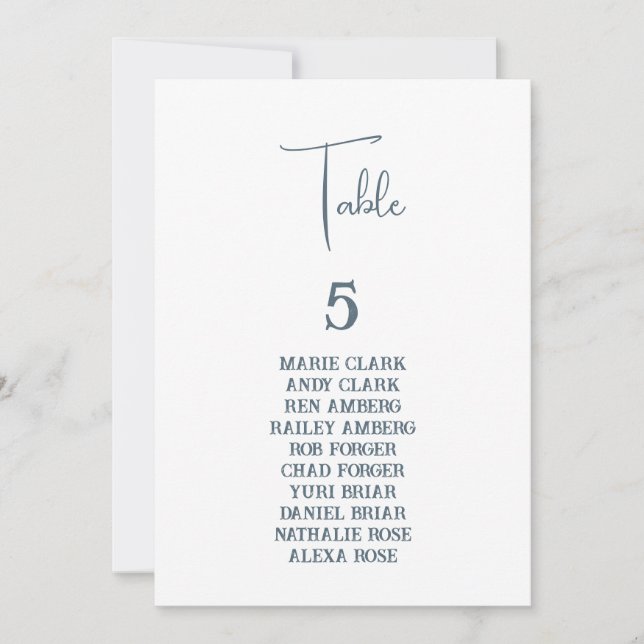 Convites Gráfico de Assentos de Casamento Azul (Frente)