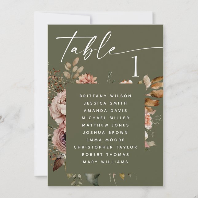 Convites Gráfico de Assentos de Casamento Boho Floresta em  (Frente)