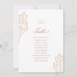 Convites Gráfico de assentos de casamento botânico elegante