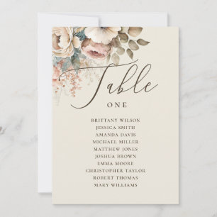 Convites Gráfico de assentos de casamento de boho floral le