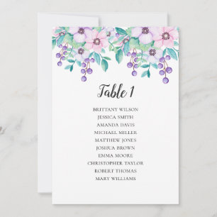 Convites Gráfico de assentos de casamento de flores. Plano 