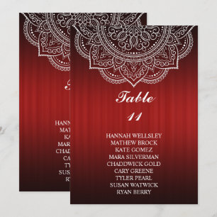 Convites Gráfico de Assentos de Casamento de Paisley Vermel