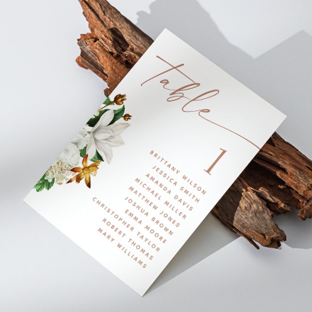 Convites Gráfico de Assentos de Casamento Elegante | Floral (Criador carregado)