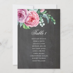 Convites Gráfico de assentos de casamento em quadro negro.