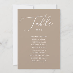 Convites Gráfico de Assentos de Casamento em Taupe Empoeira