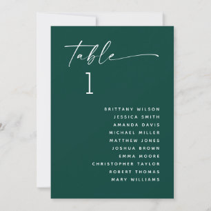 Convites Gráfico de assentos de casamento minimalista verde